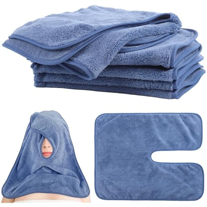 KASTWAVE U-SHAPED FACIAL TOWELS, SPLIT DESIGN, SOFT ESTHETICIAN TOWEL, FACIAL STEM MASSAGE CLEANSING TOWEL, CORAL FLEECE FACE CLOTH FOR BEAUTY SALONS, SKIN CARE, SPA CENTERS (6 PCS) - Image 1